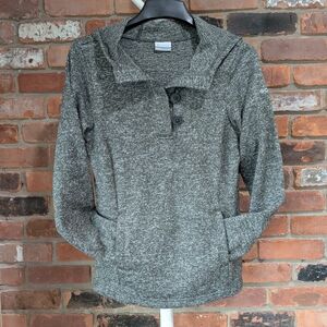 Women's Gray Sweater with Button Detail